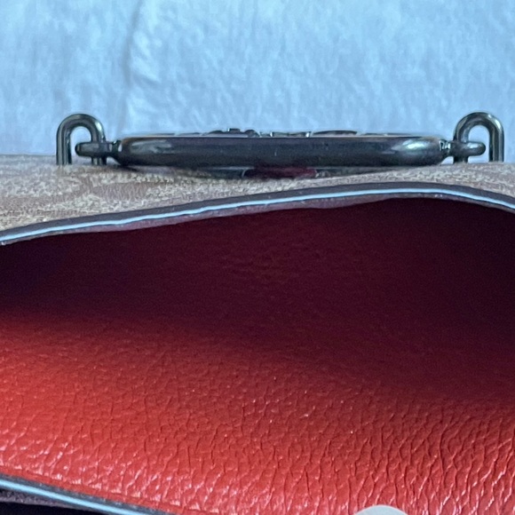 COACH SMALL JADE PEBBLE LEATHER CROSSBODY / SATCHEL w/ Signature Canvas. EUC - Picture 5 of 8